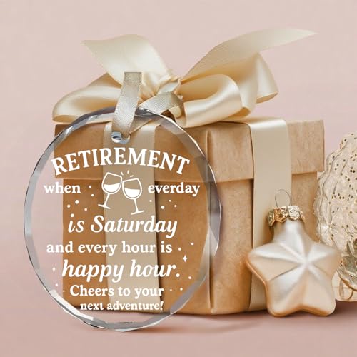 Trazzo Retirement Crystal Keepsake Ornament – Meaningful Gift for Women & Men