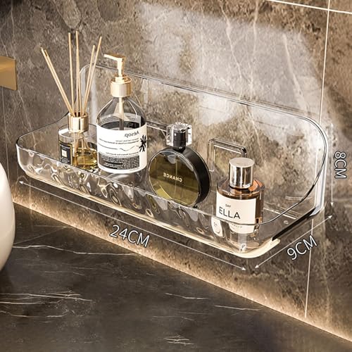 Acrylic Wall Mounted Storage Organizer Set - Drill-Free Bathroom Caddy