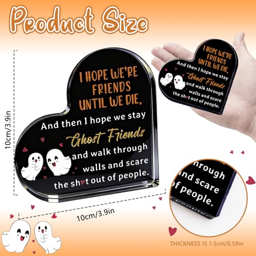 Best Friend Boo Basket Stuffers - Heart-Shaped Ghost Plaque