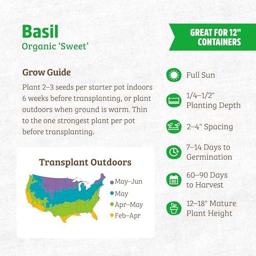 Back to the Roots Organic Sweet Basil Seed Packet - Non-GMO