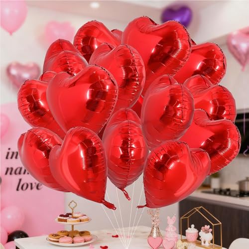Soochat Red Heart and LOVE Balloons Kit - 11Pcs for Valentine's Day
