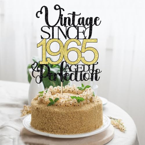 Vintage 1965 Aged To Perfection 61st Birthday Cake Topper