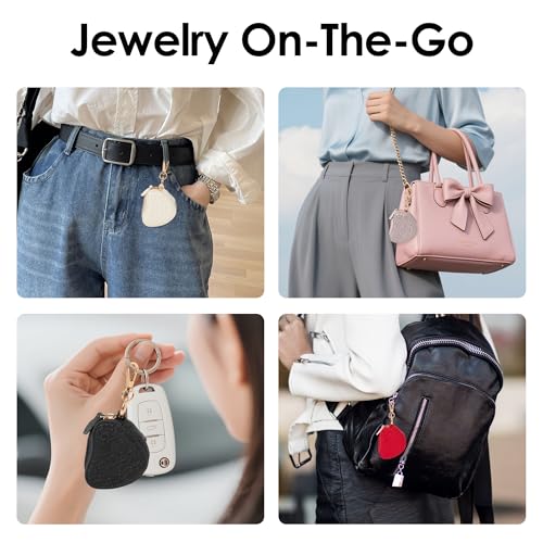 Heart-Shaped Jewelry Ring Holder Keychain for Travel & Gym