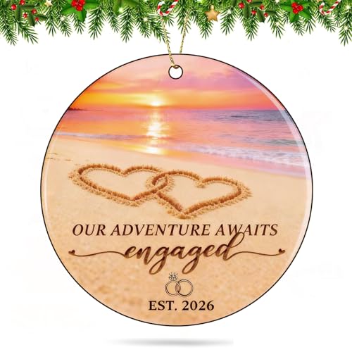 2025 Engagement Ornament for Couples - Our Adventure Awaits