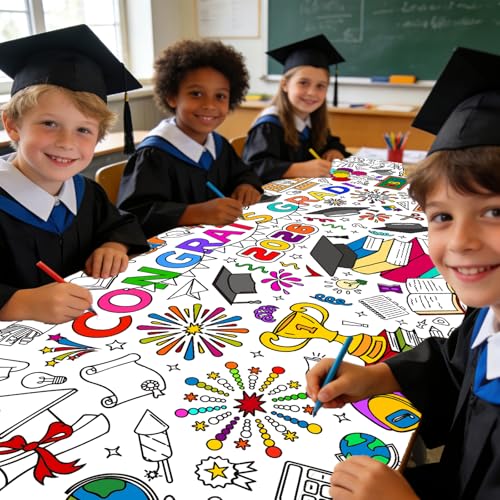 Graduation Giant Coloring Poster 30x72 Inch for Kids
