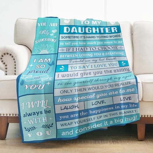 Levens Daughter Blanket 60"x50" Blue-Green Soft Flannel Throw Gift