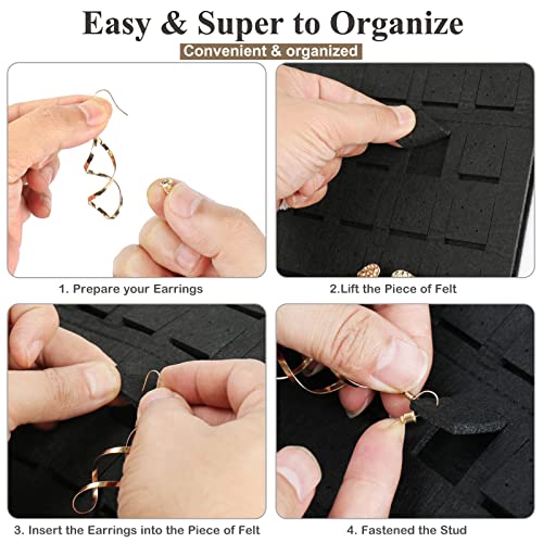 RESOVO Wall-Mounted Earring Organizer with 20 Hooks - Holds 300 Pairs