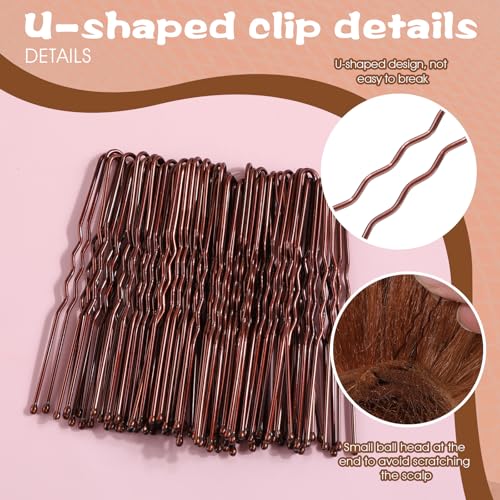 Giantree Brown Hair Nets and U-Shaped Pins Set for Buns Ballet and Work