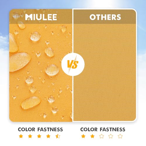 MIULEE 18x18 Inch Yellow Waterproof Outdoor Pillow Covers Pack of 2 - Fade-Resistant Decorative Cushion Covers for Patio, Garden, Couch, Sofa