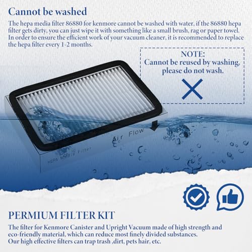 LEFITPA 3 Pack HEPA Vacuum Filter for Kenmore Models 116 & 347xx