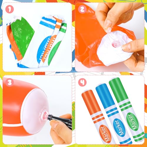 Large Inflatable Marker Balloons - 3 Pcs 27 Inch Back to School Decor