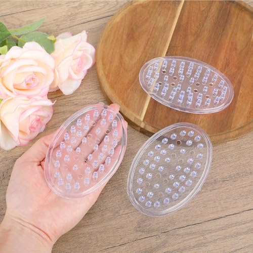 4-Pack Clear Plastic Soap Dish with Drainage Holes - PVC Soap Saver for Bathroom & Kitchen