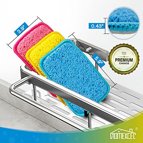 HOMEXCEL 12PK Multicolor Dual-Sided Non-Scratch Kitchen Sponges