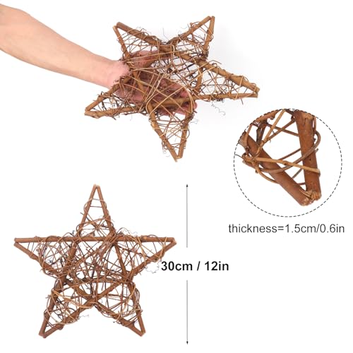 6 Pcs 12 Inch Star Shaped Natural Grapevine Wreath Set for DIY Crafts, Christmas & Home Decor