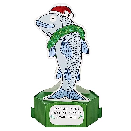 Funny Pop-Up Christmas Card - Hallmark Paper Wonder Cod Fish