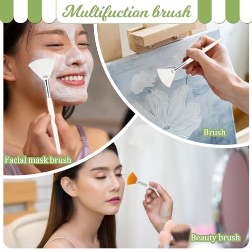 Abeillo 4 Pcs Facial Fan Brushes - Soft Esthetician Makeup Applicator