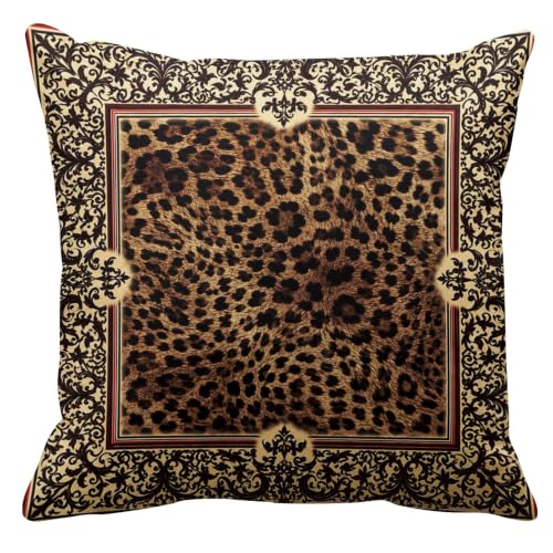 Emvency Leopard Print Throw Pillow Cover, 26 x 26 Inch
