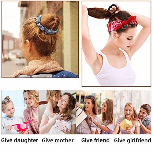 Yuntop 12-Piece Silk Satin Skinny Hair Scrunchies for Women and Girls