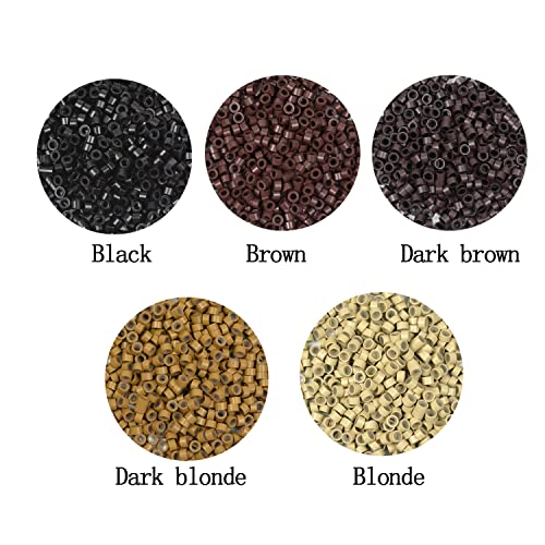 Silicone Lined Micro Rings Hair Extension Beads 5mm Blonde - 500 Pcs