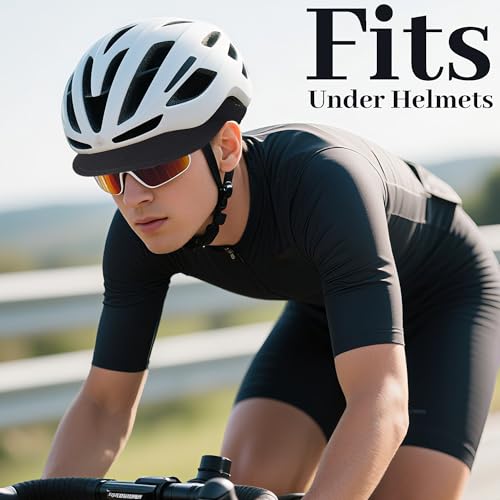 3Pcs Cycling Cap for Men Women Cooling Skull Cap Under Helmet Liner with Sun Visor for Summer Running Bike Outdoor Sports Multi