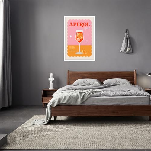 Aperol Spritz Wall Art Cocktail Canvas Poster 12x16in