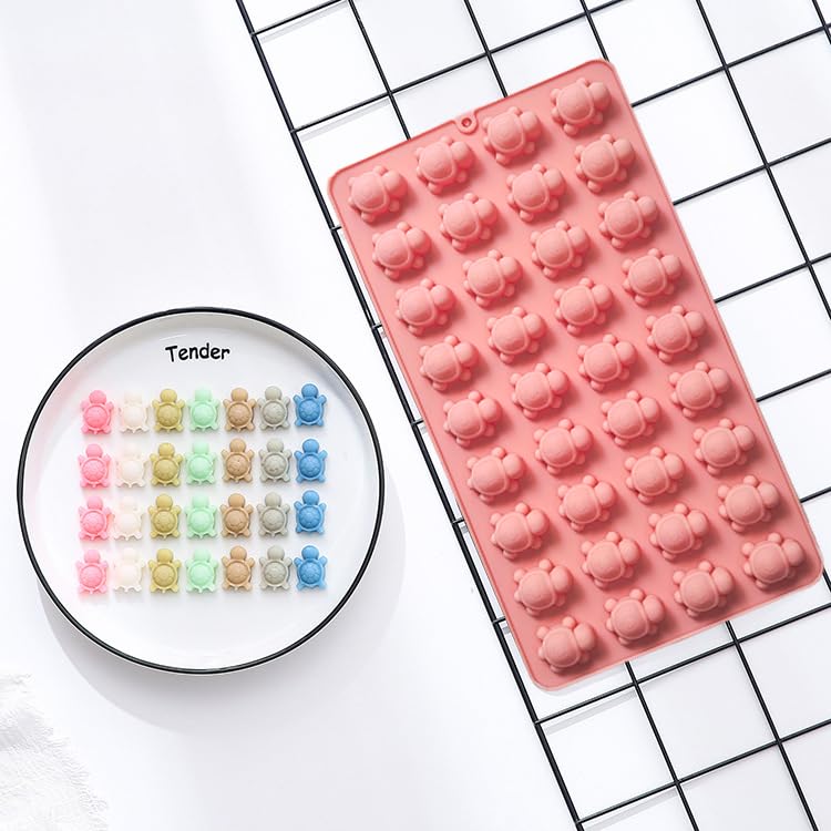 Ahorasky Mini Turtle Silicone Mold - 72-Cavity Gummy Candy & Chocolate Tray