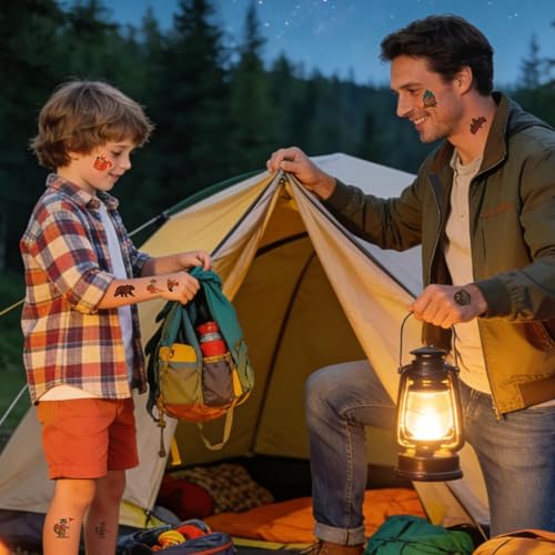 Camping Temporary Tattoos 99 Pcs Kids Party Favors & Stickers