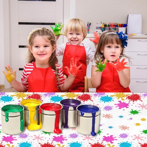 Paint Splatter Tablecloths - 3 Pack Art Party Decorations 72.5x40.8in