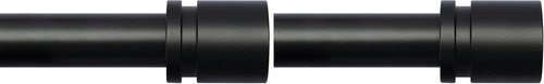 Byondeth Adjustable Curtain Rods - 16 to 88 Inches, 1 Inch Diameter, Black Aluminum Finials (Pack of 2)