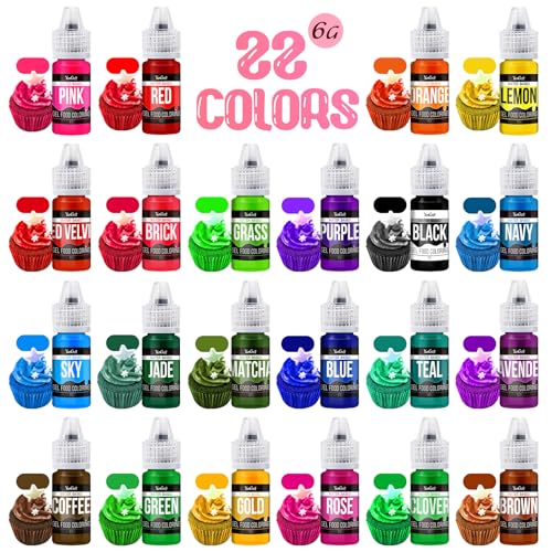 YumCraft Vibrant Food Coloring Gel Set - 22 Bright Colors for Baking & Crafts
