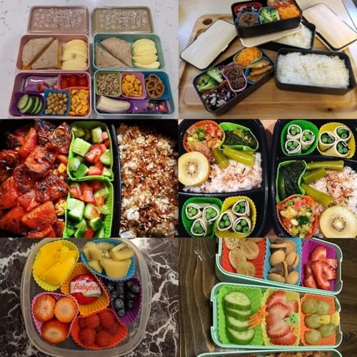 WSmelon Silicone Bento Lunch Box Dividers (34 Pcs) & Animal Food Picks