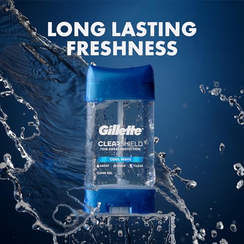 Gillette Clear Gel Antiperspirant and Deodorant for Men Cool Wave 2.85 oz