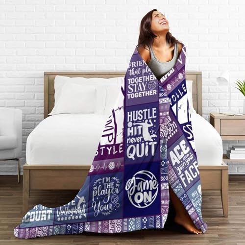 Volleyball Blanket for Kids Teens Adults 60 x 80 Inches - Twin Size