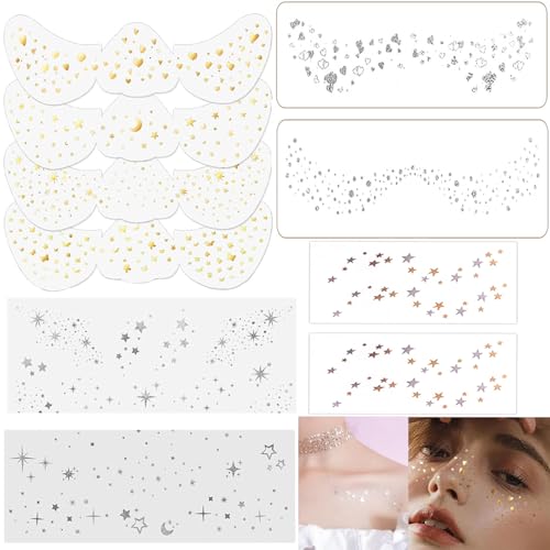 Metallic Glitter Face Freckles Temporary Tattoos Sparkle Makeup Stickers