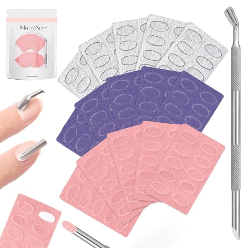 MelodySusie Nail Sandpaper Sheets & Stainless Steel Cuticle Pusher Set