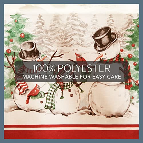Snowman Winterland Holiday Rectangular Tablecloth 60 x 102 Inches - Multicolor