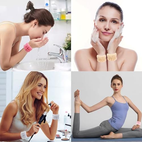 Microfiber Face Wash Wristbands 8-Pack Absorbent Spa Bands