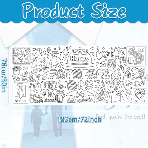 Giant Father's Day Coloring Poster & Table Cover - 72 x 30 Inches