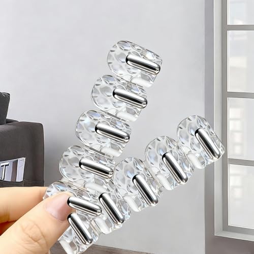 Gesodant 6 Pack Clear Wall Mounted Jewelry Organizer & Adhesive Hooks