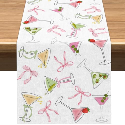 Vohado Martini Table Runner for Birthday and Bridal Party - 13" x 72"