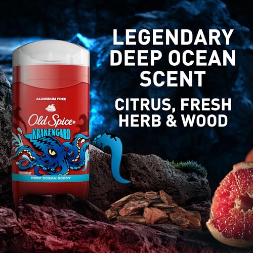 Old Spice Aluminum Free Deodorant for Men, Krakengard Deep Ocean Scent, 1.8 oz