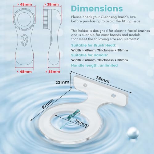 Electric Face Scrubber Holder Wall Mount Acrylic Organizer for COSLUSCLSEVXY, TOUCHBeauty, Mia 2