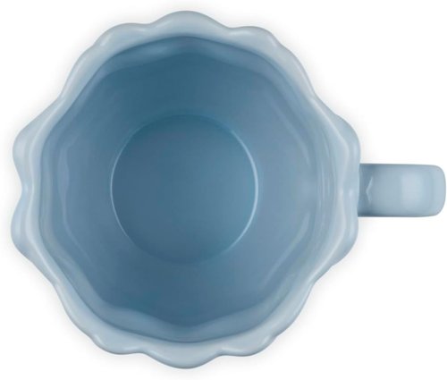 Le Creuset Stoneware Mug - 11 oz. Coastal Blue | Elegant Petal Design for Everyday Use