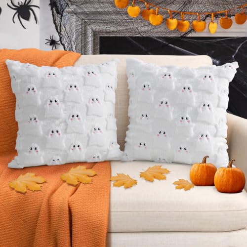 Coddsmz White Elf Halloween Pillow Covers, 18x18 Plush Throw Cushion Set of 2