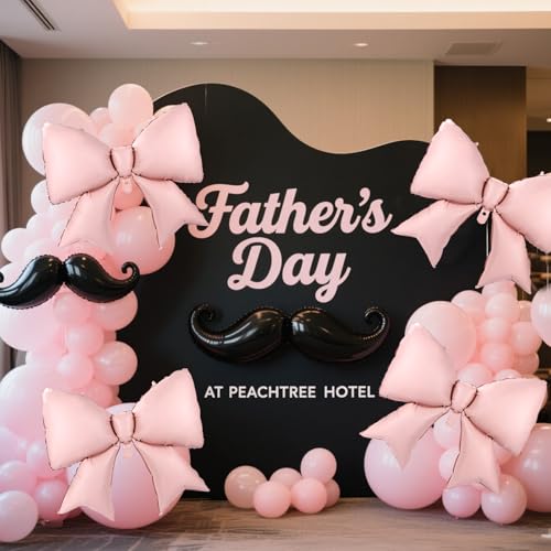 Large Bow Balloons Set - 2pcs 38.58x29.53in Pink Party Decor