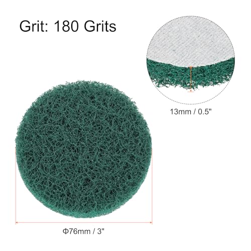 HARFINGTON 180 Grit Green Scouring Pads - 12pcs 3 Inch Drill Scrub Discs
