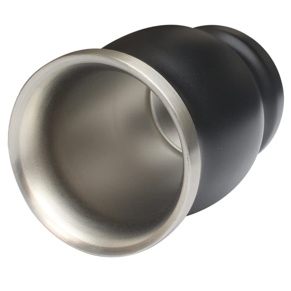 Beruth 8oz Yerba Mate Cup Set, Double Wall 304 Stainless Steel Mate Gourd, Heat Insulated Mug & Anti-Scalding Design, Includes 2 Bombillas & Cleaning Brush （Black）