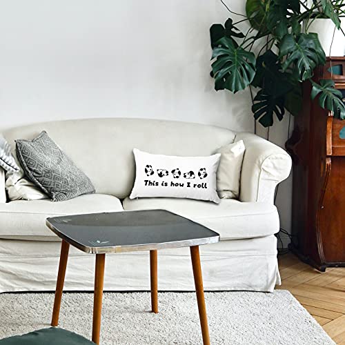 Funny Panda Throw Pillow Cover, 12x20 Inch Soft Flannel Decorative Case
