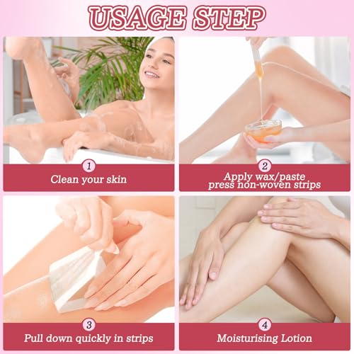 Roadtofree 30 Pcs Non-Woven Hair Removal Wax Strips for Body and Face