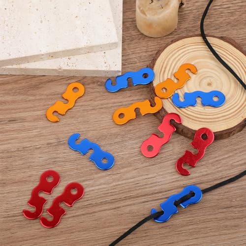 12 Pack Guyline Tensioner, 3 Colors Aluminum Alloy Guy Line Cord Adjusters, Guy Line Tension Adjusters, Paracord Tensioner, Tent Rope Tensioners for Camping Hiking Backpacking Outdoor Tent Accessories
